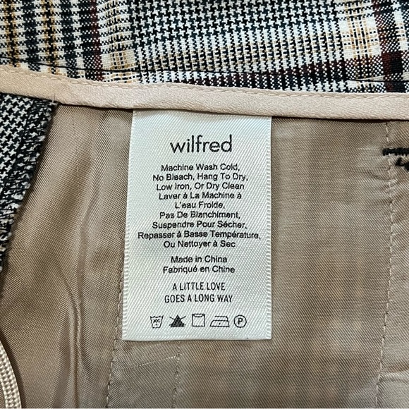Aritzia Wilfred High-Waisted Tie Front Jallade Trouser Pants Check Plaid - Sz 6 - Picture 11 of 16